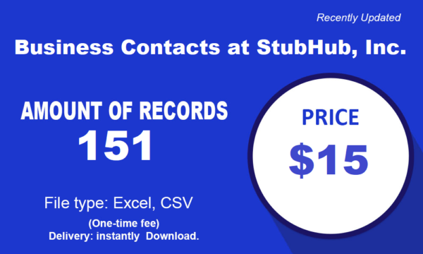 Business Contacts at StubHub, Inc.